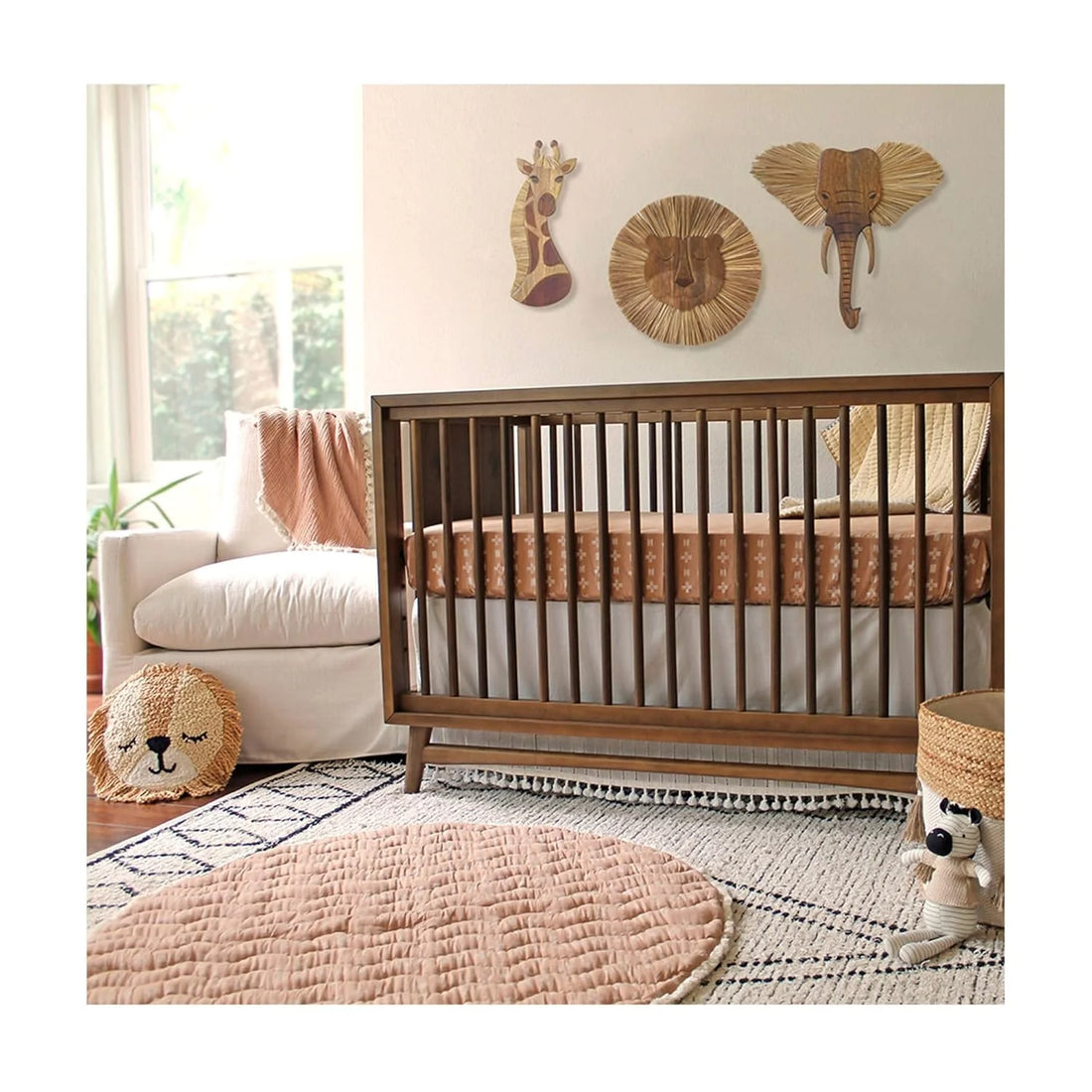 Elephant Head Wood Wall Decor in Brown