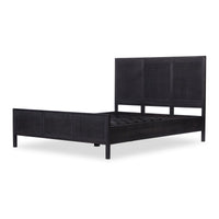 Rattan Wooden Bed in Solid Wood