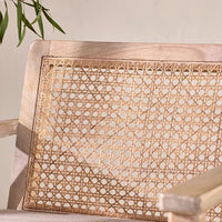 Warm Rattan Armchair in Solid Wood