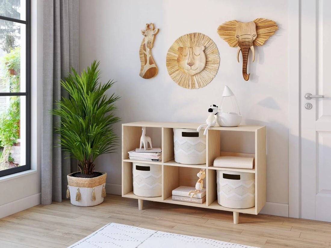 Elephant Head Wood Wall Decor in Brown
