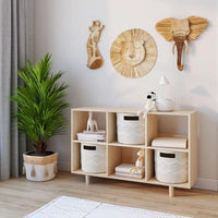 Elephant Head Wood Wall Decor in Brown