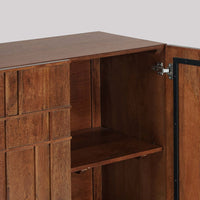 Rush Solid Wood Door Cabinet for Storage| Honey Finish