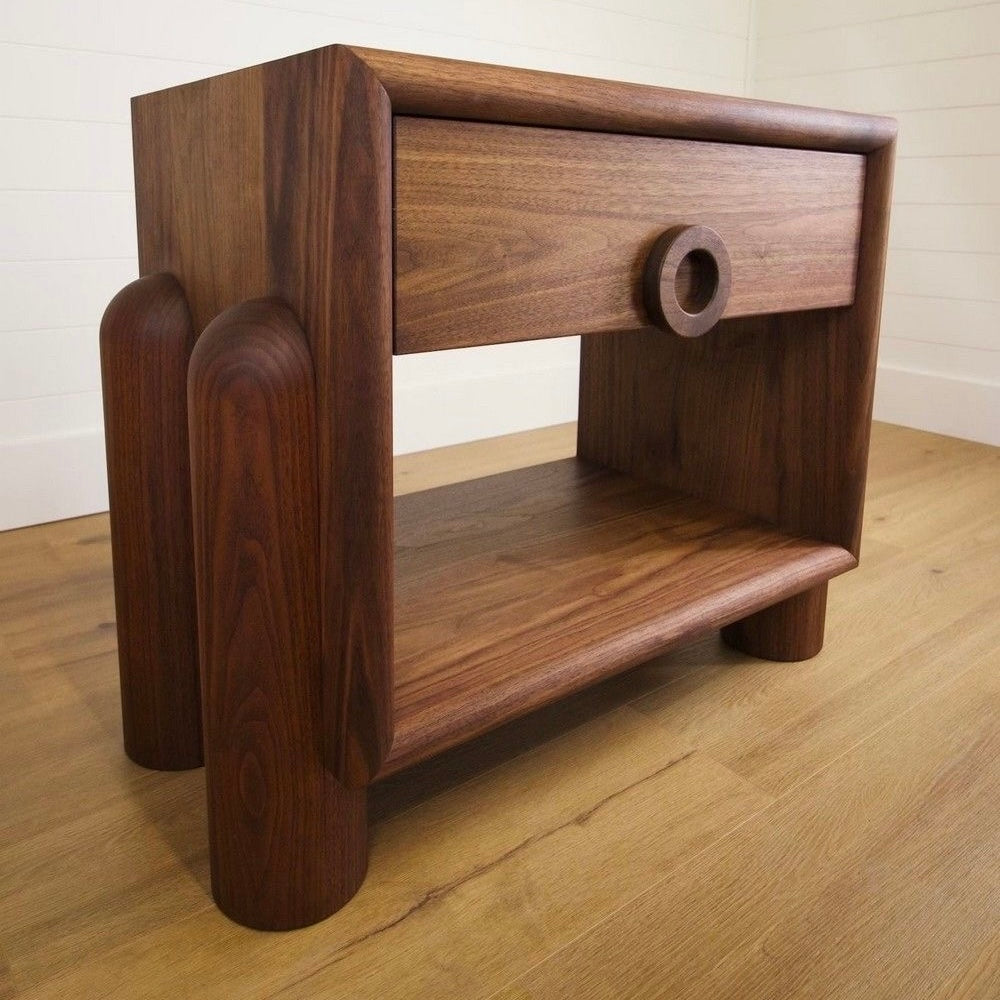 Dub Bedside Table in Solid Wood for Bedroom