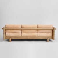 Solid Wood Minimal 3 Seater Sofa For Living Room