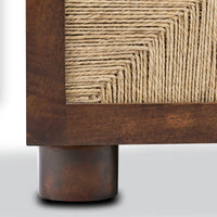 Charlie Mango Wood Nightstand in Brown Finish