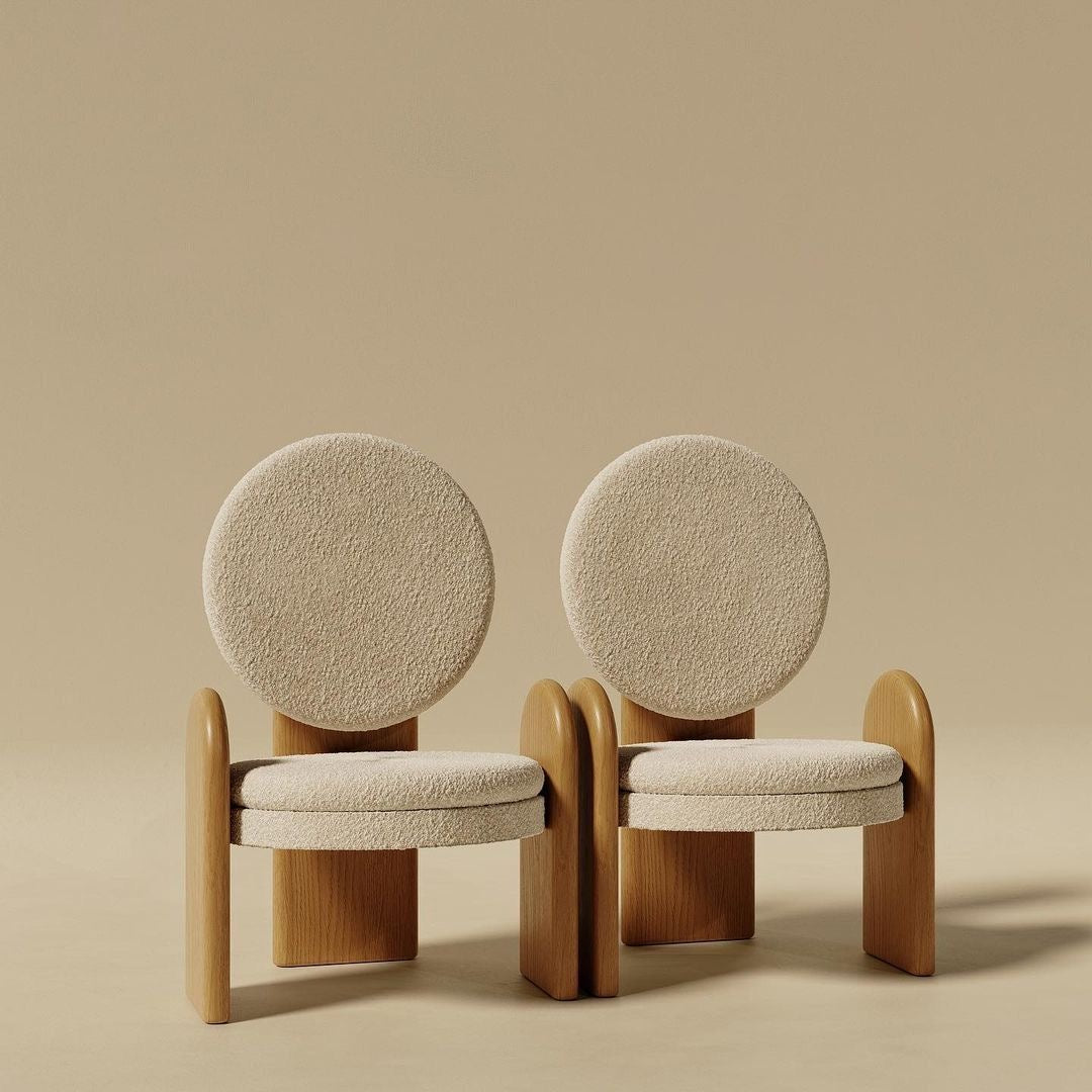 Halo Accent Armchair Set of 2 in Solid Wood