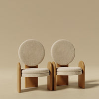 Halo Accent Armchair Set of 2 in Solid Wood