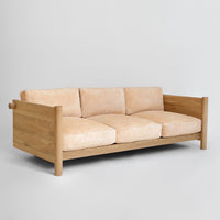 Solid Wood Minimal 3 Seater Sofa For Living Room