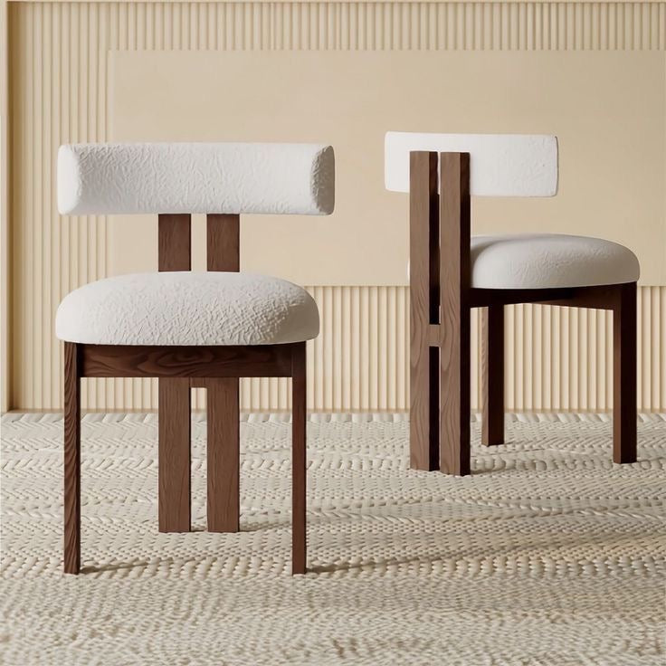 Walnut Dining Chair Set of 2 in Solid Wood