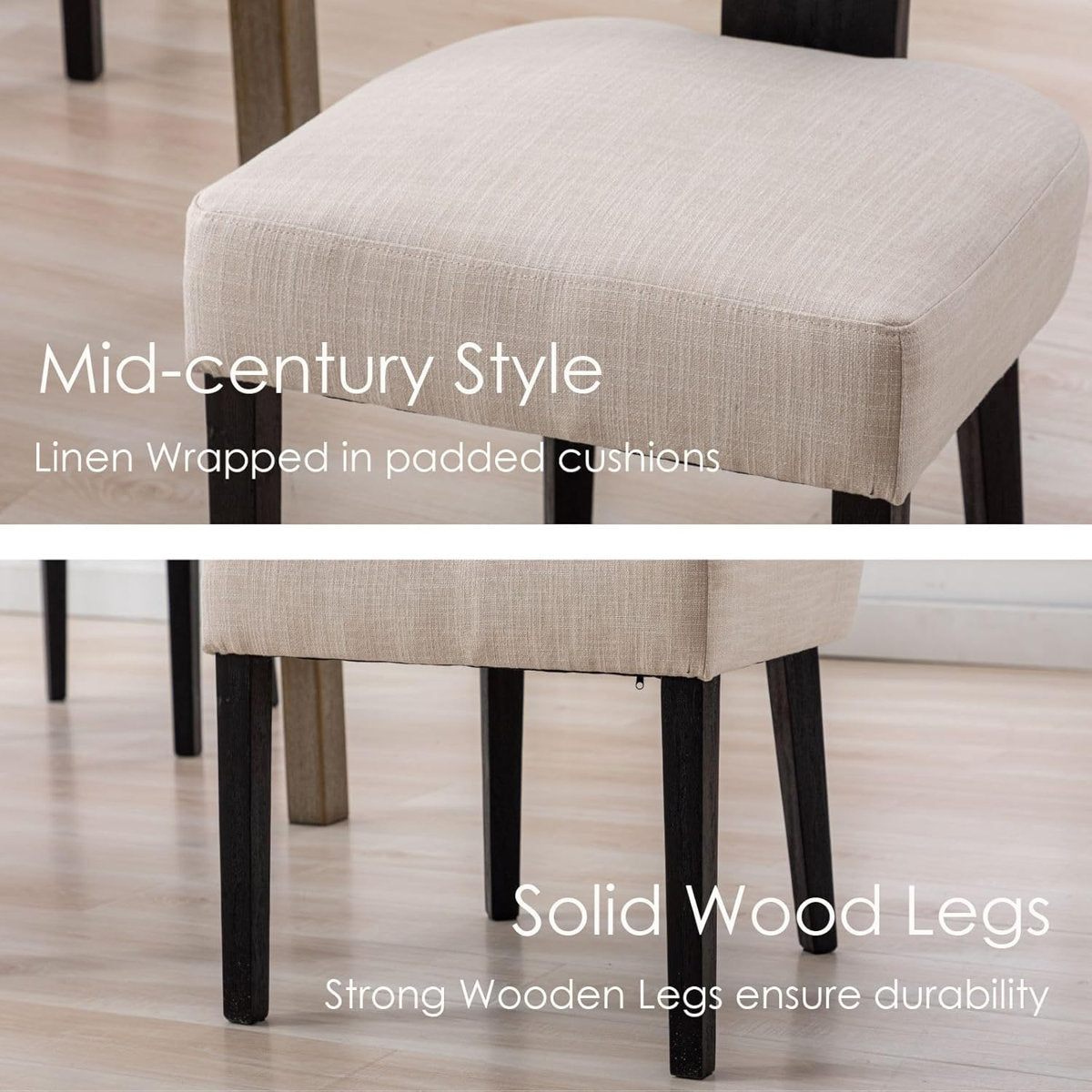 Amalia Solid Wood Dining Chair | Rattan Design| Cushion Seat |Set of 2