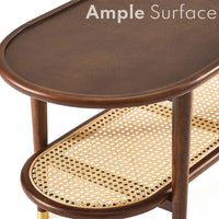 Ariva Coffee Table with Rattan Shelf Storage