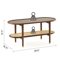 Ariva Coffee Table with Rattan Shelf Storage