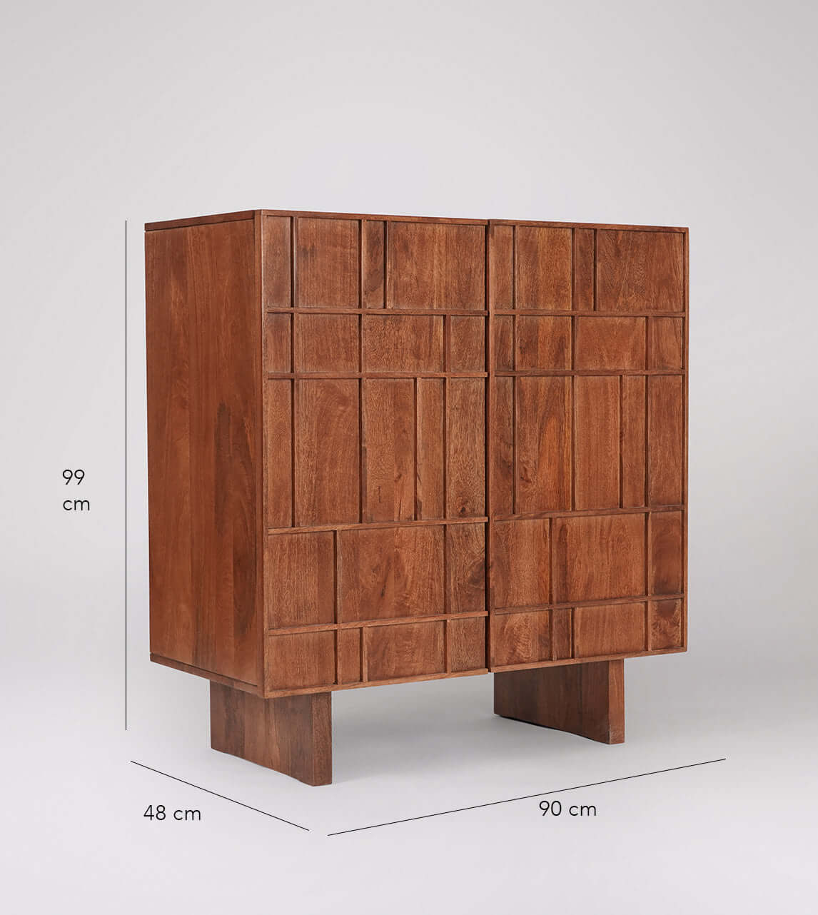 Rush Solid Wood Door Cabinet for Storage| Honey Finish