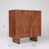 Rush Solid Wood Door Cabinet for Storage| Honey Finish