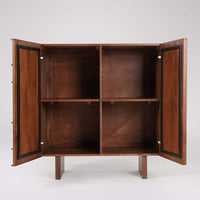 Rush Solid Wood Door Cabinet for Storage| Honey Finish