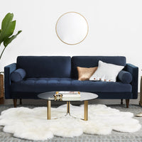 Briar Sofa For Living Room 2 Seater|Suede Velvet Fabric| Solid Wood Frame