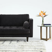 Briar Sofa For Living Room 2 Seater|Suede Velvet Fabric| Solid Wood Frame