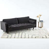 Briar Sofa For Living Room 2 Seater|Suede Velvet Fabric| Solid Wood Frame