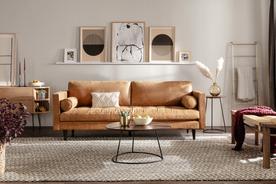 Briar Sofa For Living Room 2 Seater|Suede Velvet Fabric| Solid Wood Frame