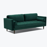 Briar Sofa For Living Room 2 Seater|Suede Velvet Fabric| Solid Wood Frame