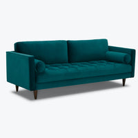 Briar Sofa For Living Room 2 Seater|Suede Velvet Fabric| Solid Wood Frame