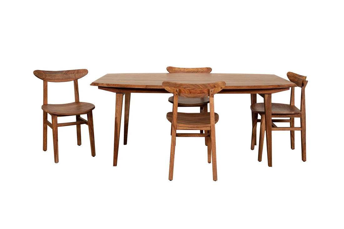 Celotto Sheesham Solid Wood Dining Table & Chair