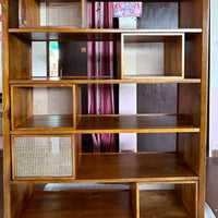 Lewis Bookcase with Rattan Box in Solid Wood