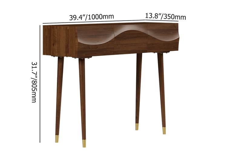 Wavy Console Table in Solid Wood