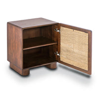 Charlie Mango Wood Nightstand in Brown Finish