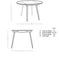 Hanora Round Dining Table - 4 Seater Foldable