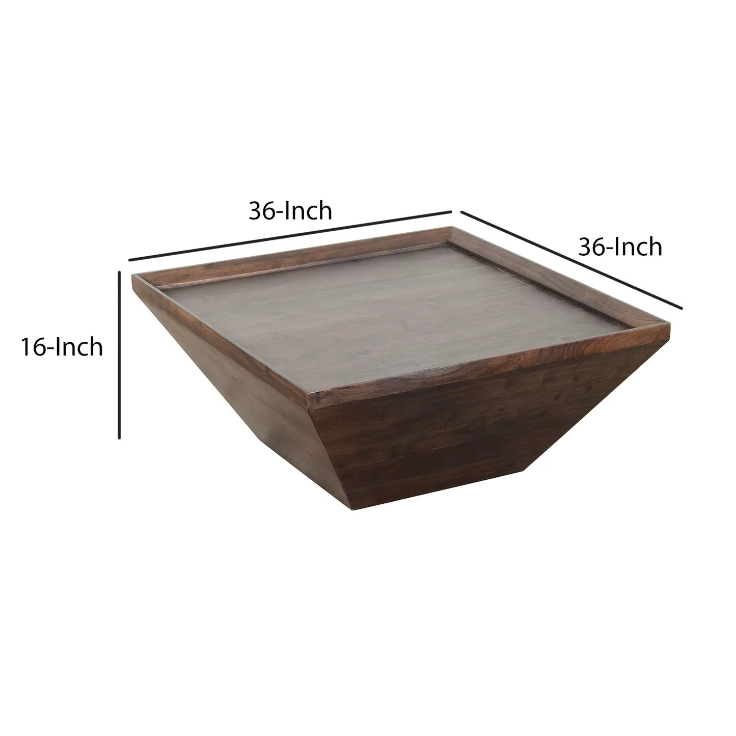 Henry Acacia Wood Coffee Table | Square Top | Polygon Structure