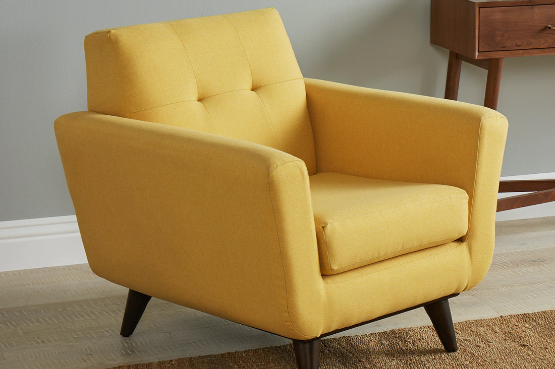 Hughes Armchair For Living Room | Premium Upholstery | Solid Wood Frame
