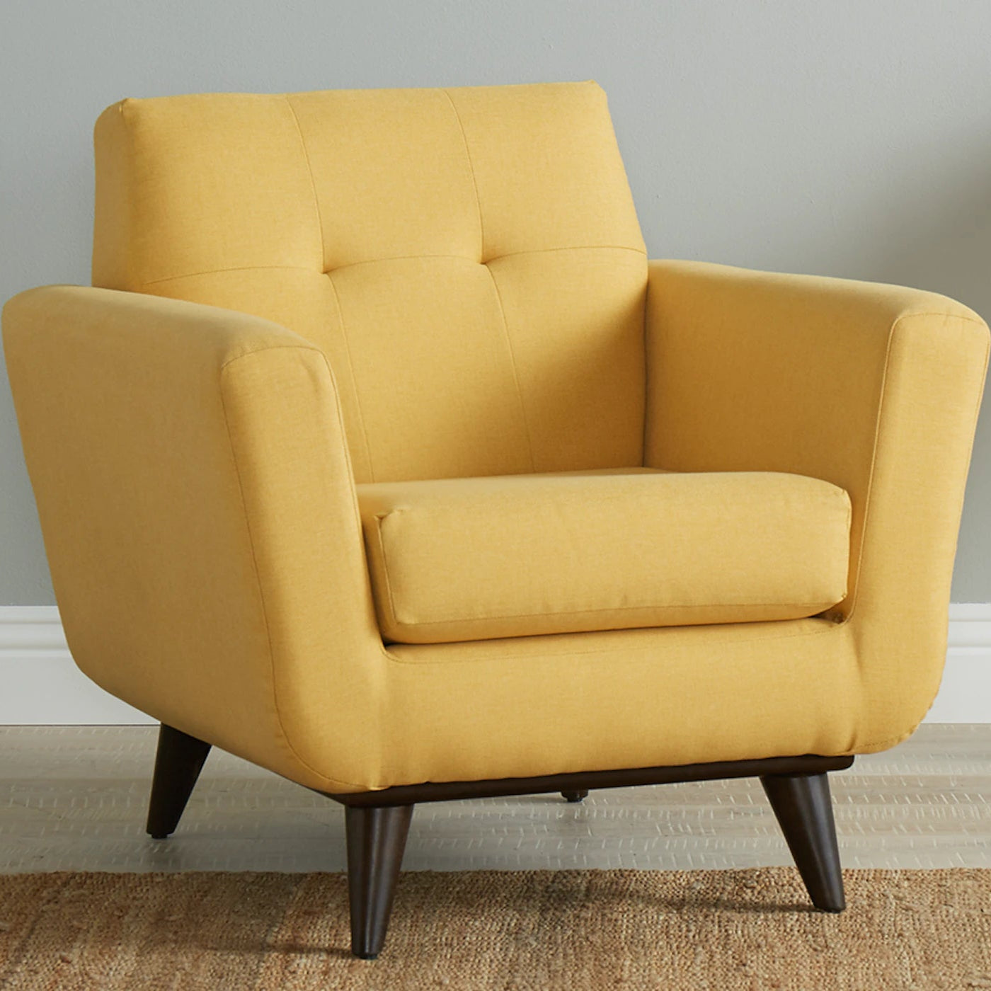 Hughes Armchair For Living Room | Premium Upholstery | Solid Wood Frame