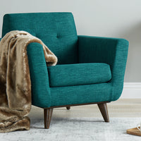 Hughes Armchair For Living Room | Premium Upholstery | Solid Wood Frame