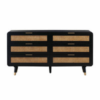 Lucia Chest of Drawers in Rattan & Solid Wood For Storage in Home