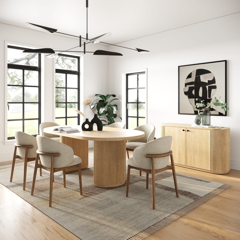 Ovalis Mango Dining Table |Natural Finish |Solid Wood | Oval Shape | 6 Seater