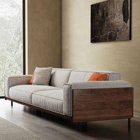 Nyra 3 Seater Sofa in Teak Wood for Living Room