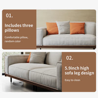 Nyra 3 Seater Sofa in Teak Wood for Living Room