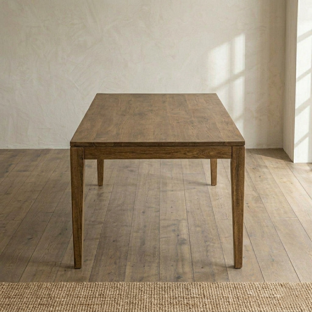 Octavia Mango Wood 6 Seater Dining Table Set with Rattan Backrest Cushion Chairs | Solid Wood Dining Room Furniture