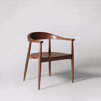 Solid Wood Chair For Desk With Round Backrest