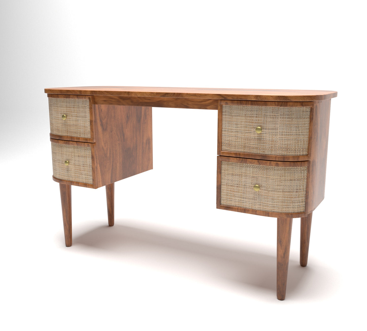Curve Rattan Study Table