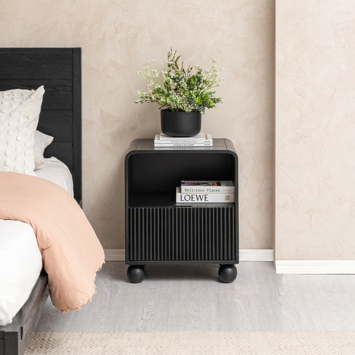 Vallandry Solid Wood Bedside Table