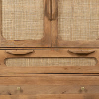 Vinnie Solid Wood Rattan Sideboard in Sheesham Wood