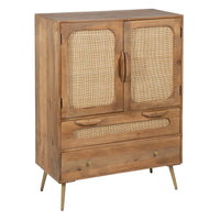 Vinnie Solid Wood Rattan Sideboard in Sheesham Wood