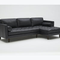Briar 4 Seater Sectional Sofa for Living Room in Leather Upholstery | Solid Wood Frame
