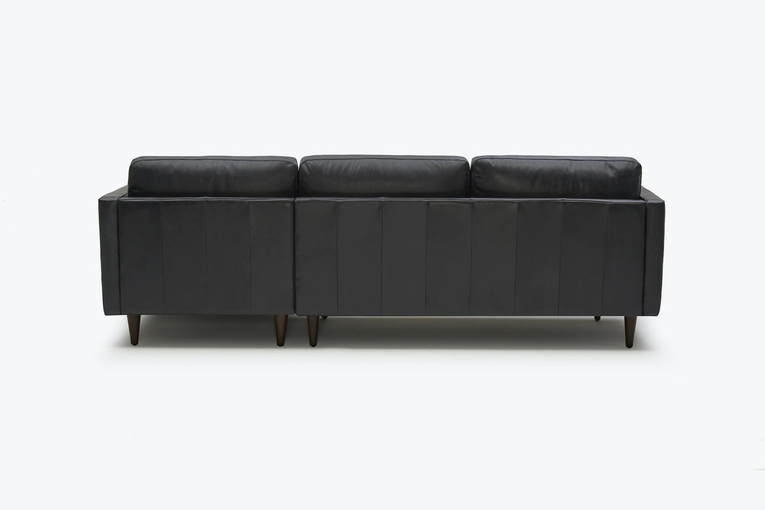 Briar 4 Seater Sectional Sofa for Living Room in Leather Upholstery | Solid Wood Frame