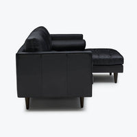 Briar 4 Seater Sectional Sofa for Living Room in Leather Upholstery | Solid Wood Frame
