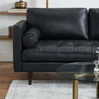 Briar 4 Seater Sectional Sofa for Living Room in Leather Upholstery | Solid Wood Frame
