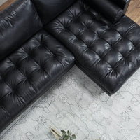 Briar 4 Seater Sectional Sofa for Living Room in Leather Upholstery | Solid Wood Frame