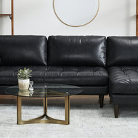 Briar 4 Seater Sectional Sofa for Living Room in Leather Upholstery | Solid Wood Frame